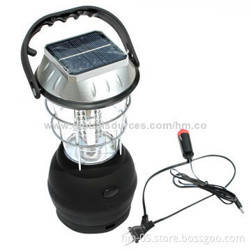 LED Waterproof Solar Hand Crank Lantern Outdoor Camping Lights with Solar Panel